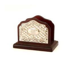 Wood and Silver Plated Floral Napkin Holder | Table Decorations