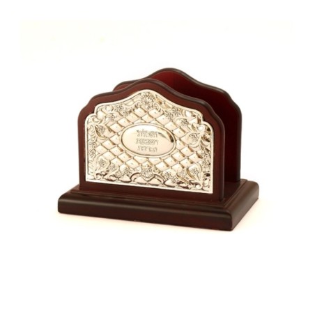 Wood and Silver Plated Floral Napkin Holder | Table Decorations
