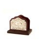 Wood and Silver Plated Floral Napkin Holder | Table Decorations