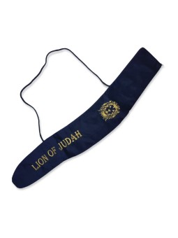 Blue Velvet Yemenite Shofar Bag Lion of... | Shofar Bags & accessories