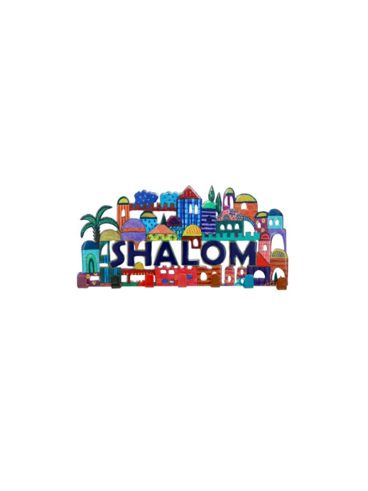 Yair Emanuel Wall Key Hanger Colorful Jerusalem Images wit... | Clocks