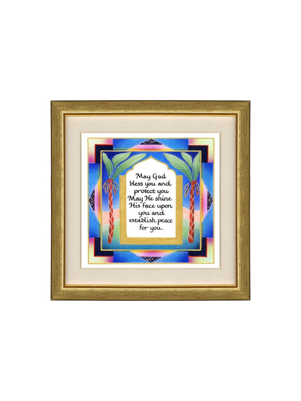 Dvora Black Wall Hanging Hand Finished Aaronic Blessi... | Dvora Black