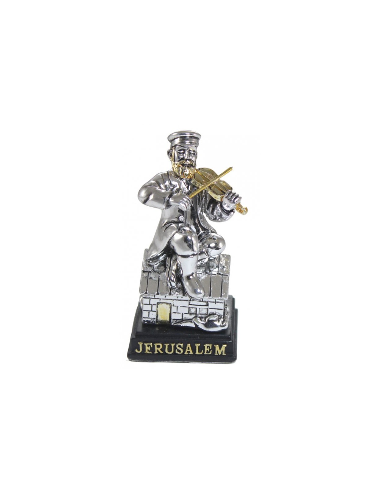 Polyresin Figurine Silver Fiddler On Rooftop Fiddler On... | Figurines