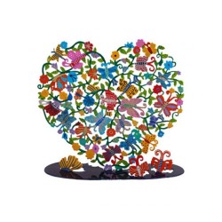 Yair Emanuel Large Hand Painted Heart on Stand ... | Table Decorations