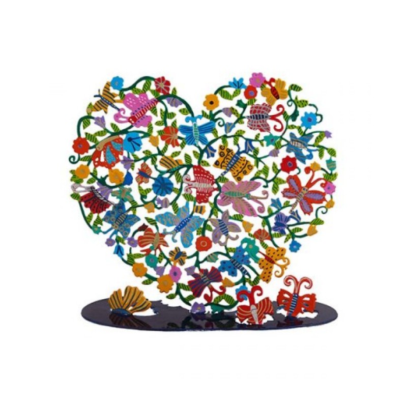 Yair Emanuel Large Hand Painted Heart on Stand ... | Table Decorations