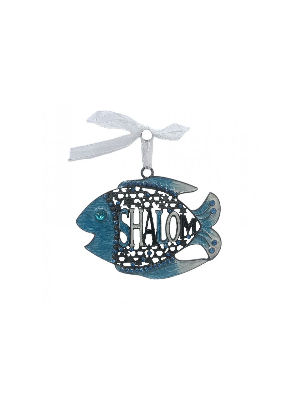 Gleaming Wall Decoration Fish with Shalom and Star ... | Wall Hangings