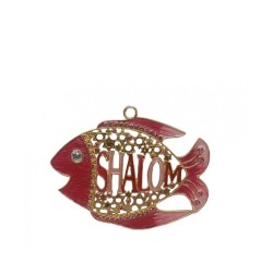 Gleaming Wall Decoration Fish with Shalom and Star ... | Wall Hangings