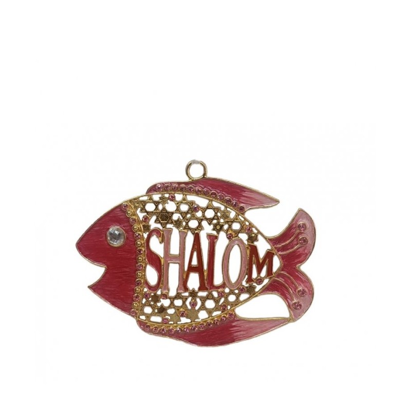 Gleaming Wall Decoration Fish with Shalom and Star ... | Wall Hangings