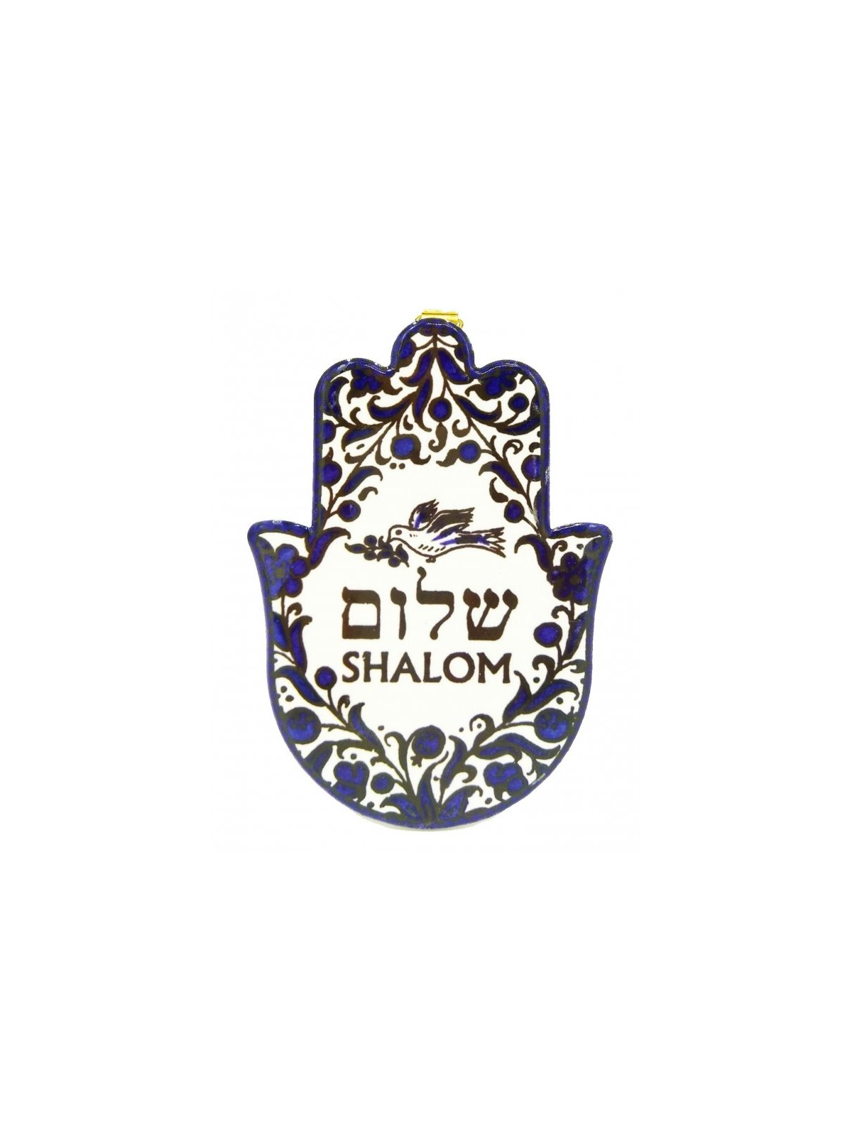 Ceramic Wall Hamsa with Dove of Peace Shalom De... | Table Decorations