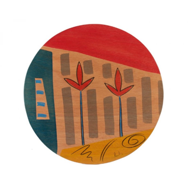 Round Wood Placemat by Kakadu Art Flowers | Table Decorations