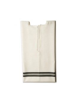 Talitnia White Wool Tallit Katan Without Center Frin... | Tallit Katan