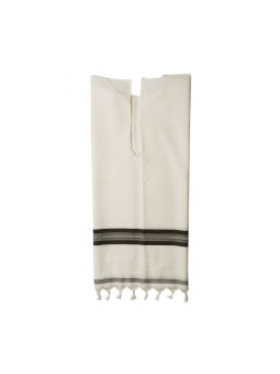 Talitnia White Wool Tallit Katan With Center Fringes... | Tallit Katan