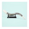 Silver Plated and Gold Decorative Yemenite Shofar on St... | Figurines