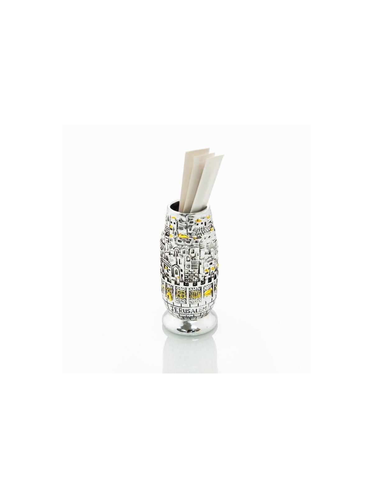 Silver Plated Two Tone Toothpick Holder Jerusal... | Table Decorations