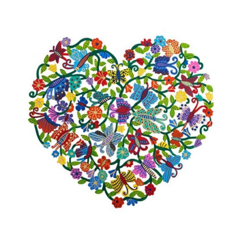 Yair Emanuel Hand Painted Heart Shape Wa... | Wall Hangings by Emanuel