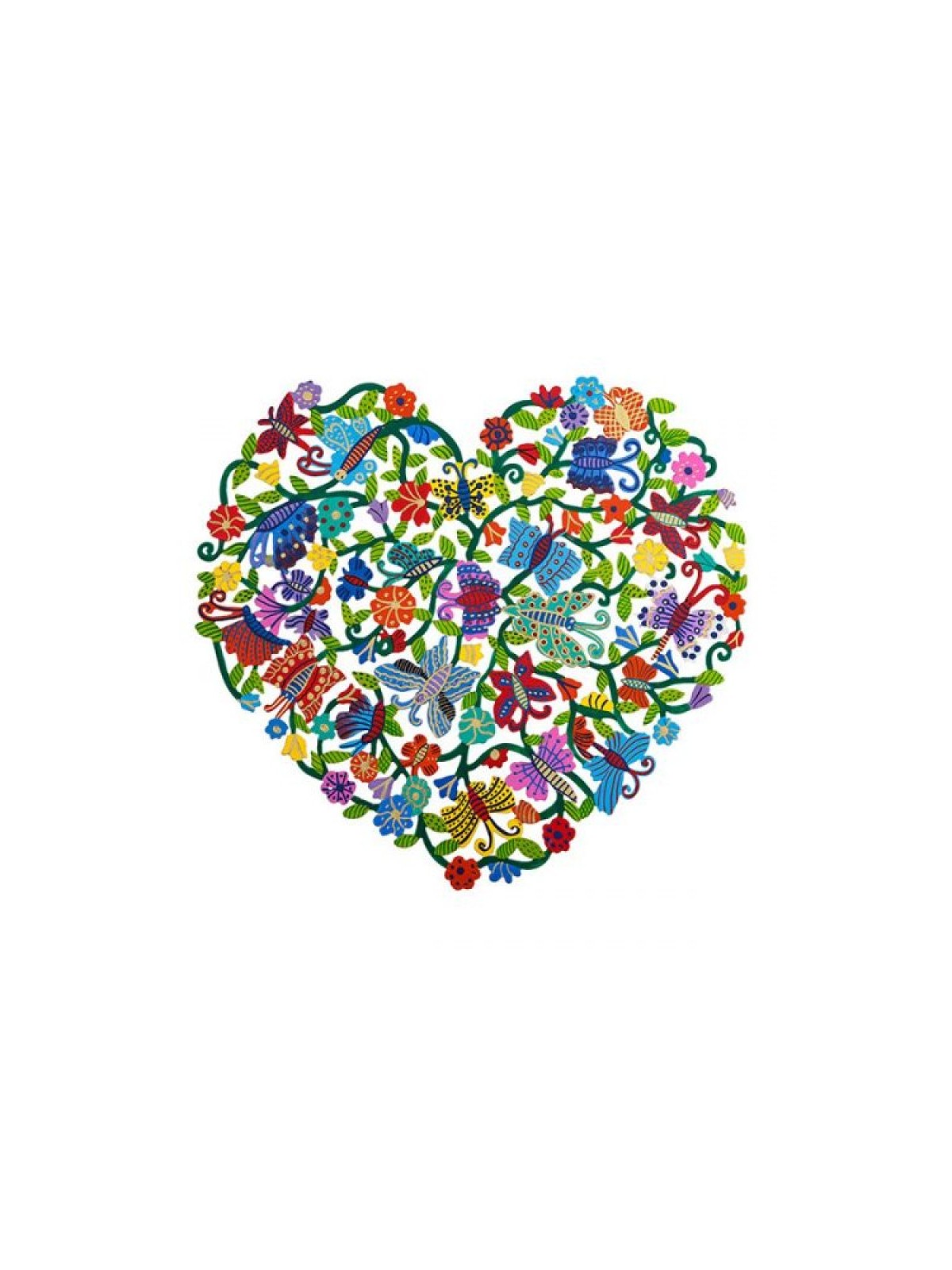 Yair Emanuel Hand Painted Heart Shape Wa... | Wall Hangings by Emanuel