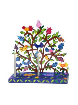Yair Emanuel Hand Painted Laser Cut Hanukkah Men... | Hanukkah Menorah