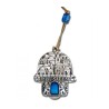 Jerusalem Hamsa with Blue Stone 2 in stock | Metal Hamsa