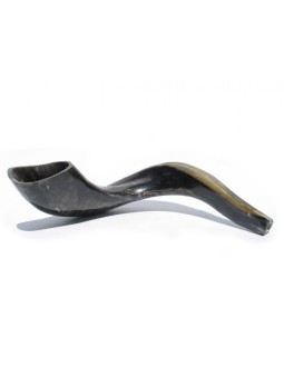 Grand Shofar en corne de bélier casher noir poli Ma... | Shofars en corne de bélier