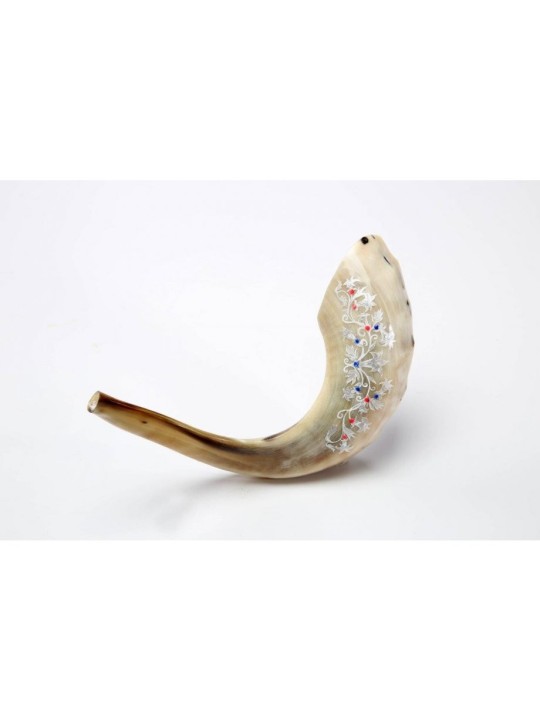 Décoration de Shofar en corne de bélier peinte à la main... | Shofars décorés