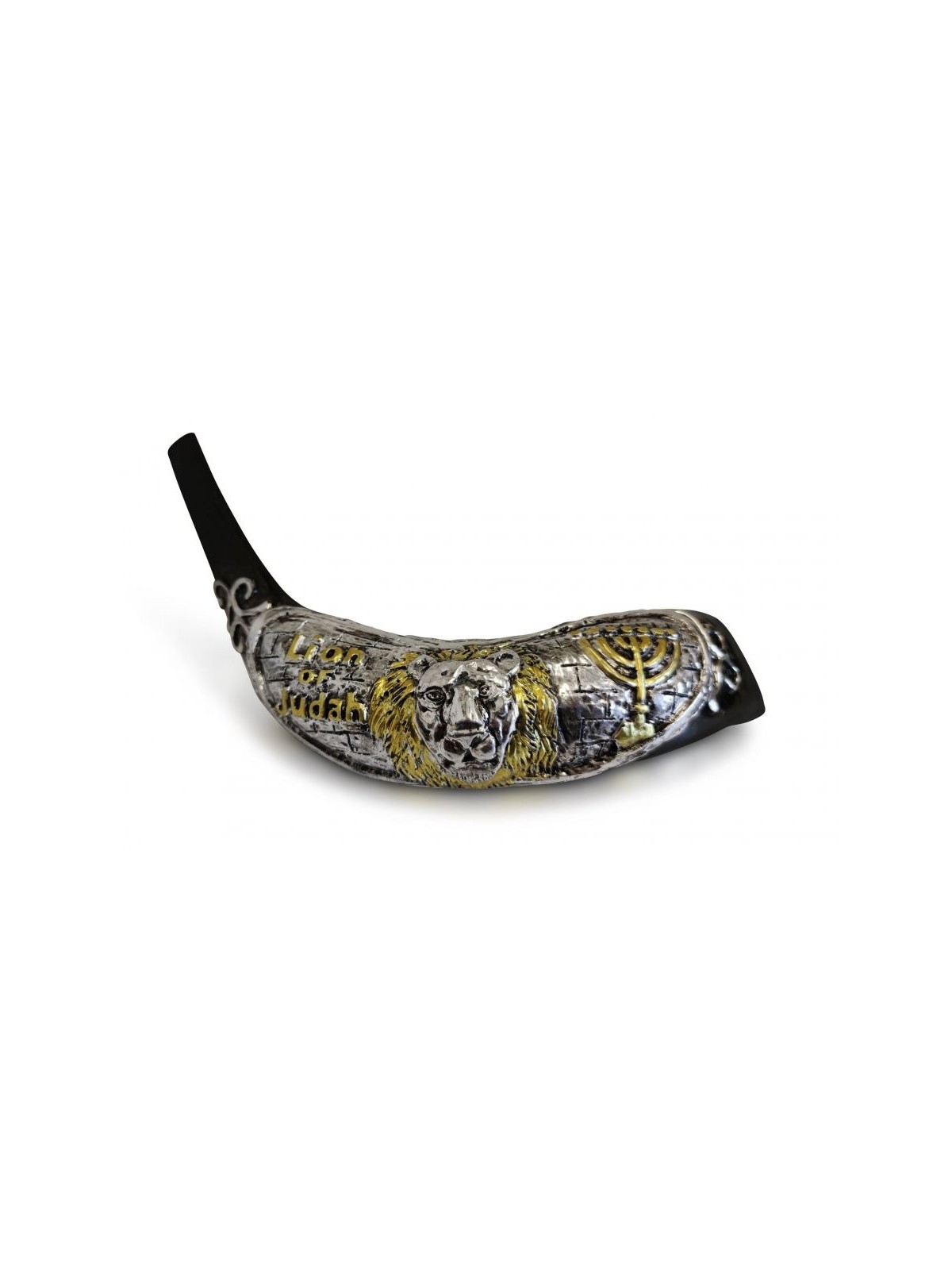 Decorative Rams Horn Shofar Gold and Silv... | Sterling Silver Shofars
