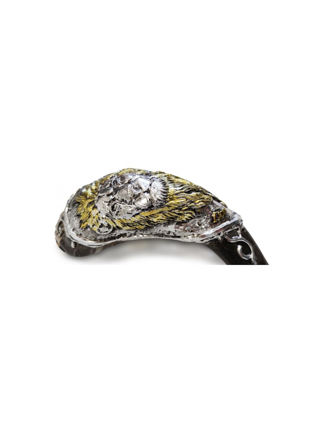Decorative Rams Horn Shofar Gold and Silv... | Sterling Silver Shofars