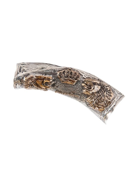 Lion de Juda avec couronne en argent décoré... | Shofars en argent sterling