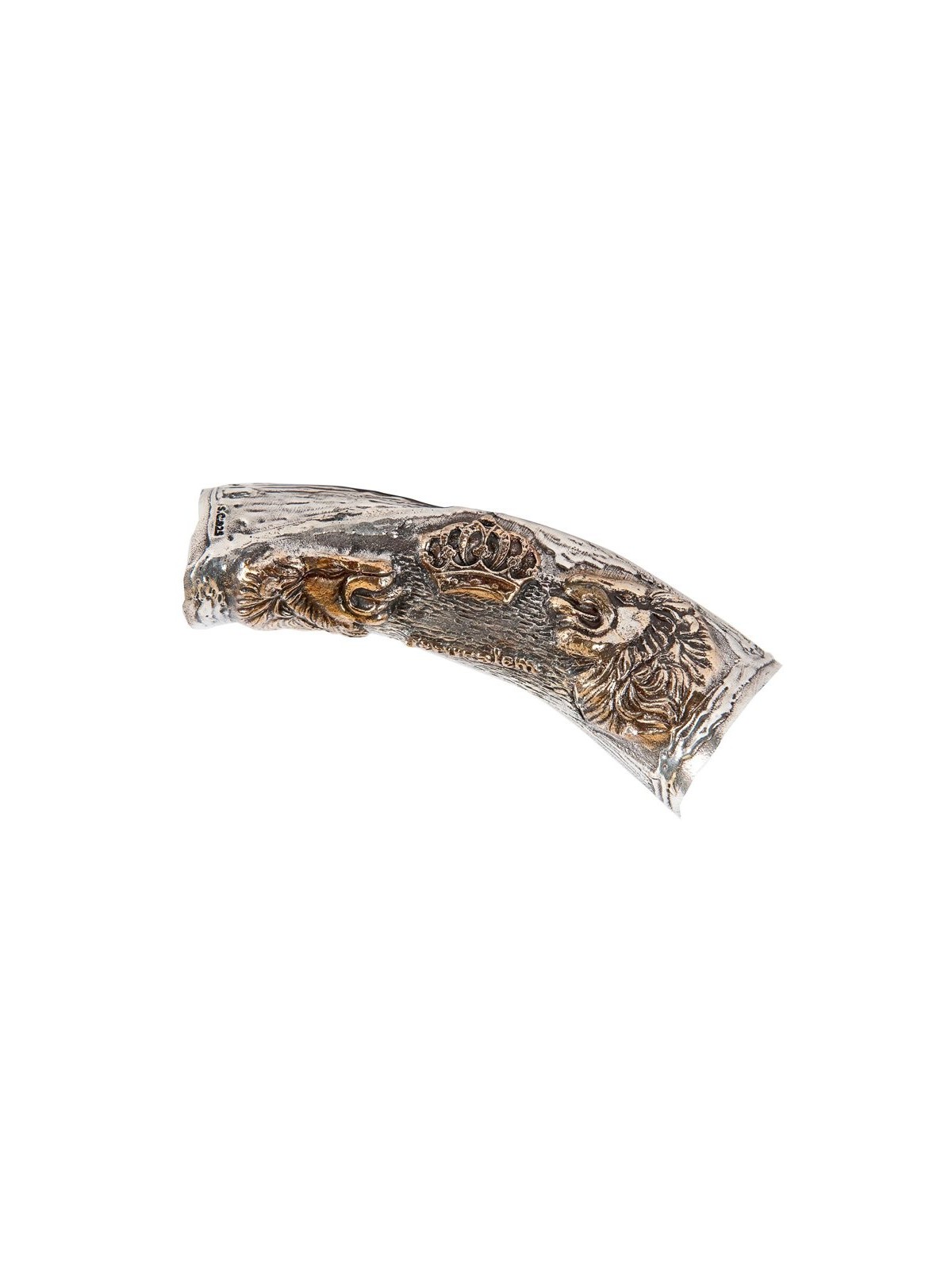 Lion de Juda avec couronne en argent décoré... | Shofars en argent sterling