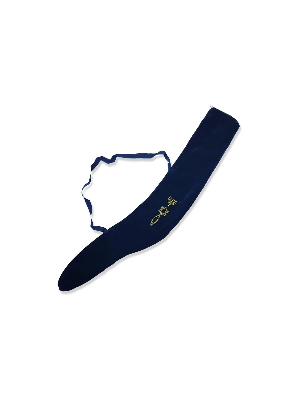 Blue Velvet Yemenite Shofar Bag with Em... | Shofar Bags & accessories