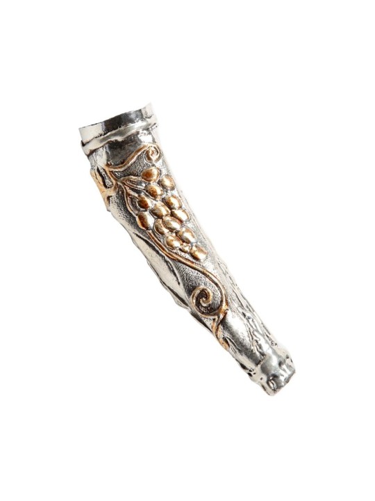 Shofar yéménite décoratif en argent sterling... | Shofars en argent sterling