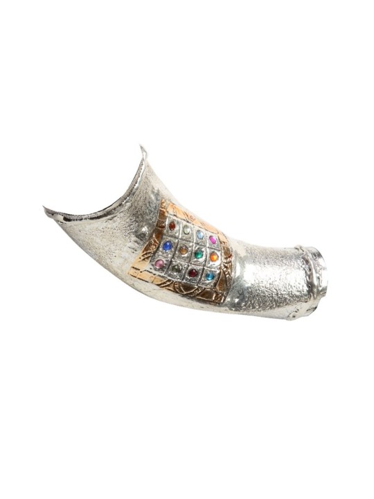 Shofar yéménite décoratif en argent sterling... | Shofars en argent sterling