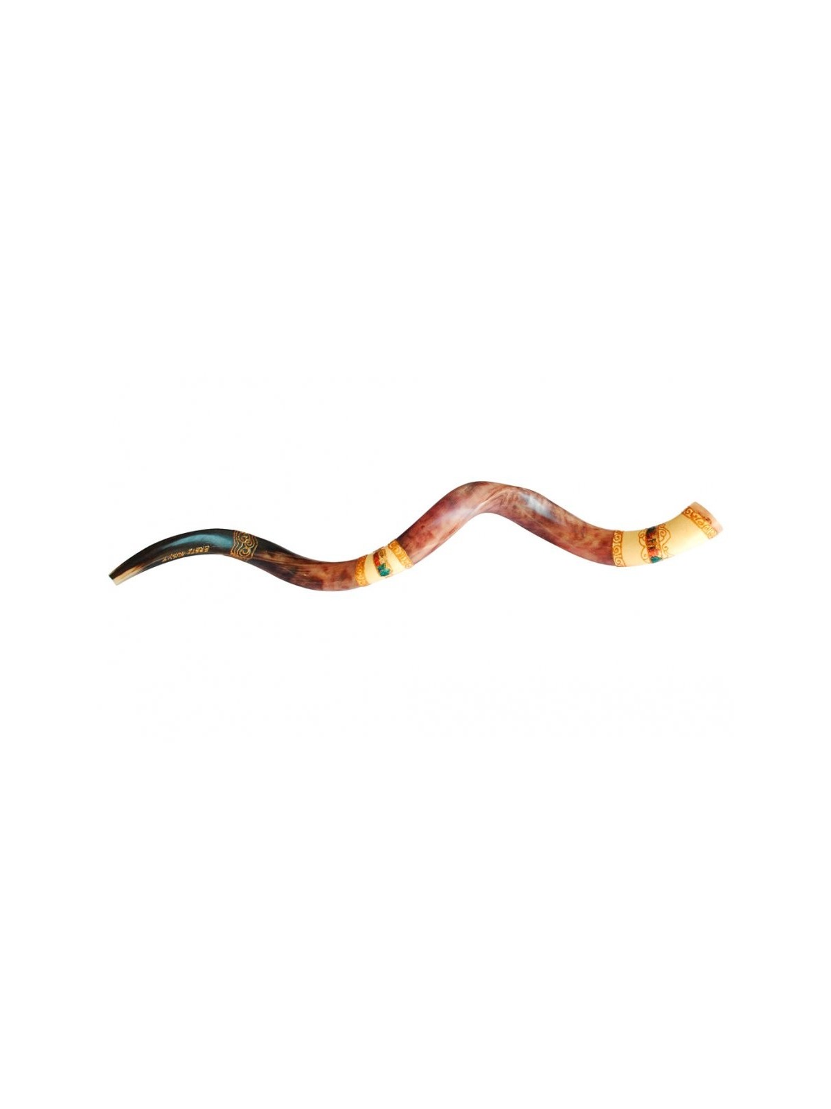 Jumbo Yemenite Hand Painted Shofar Colorful Jeru... | Yemenite Shofars