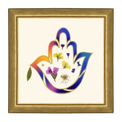 Dvora Black Peace Dove Hand Finished Framed Print Wit... | Dvora Black
