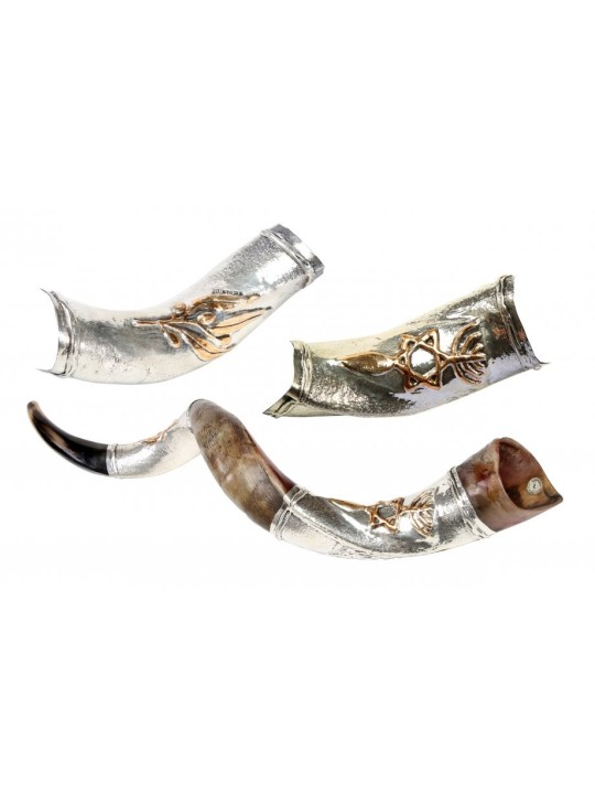 Temple Menorah Étoile de David Argent Yémen... | Shofars en argent sterling