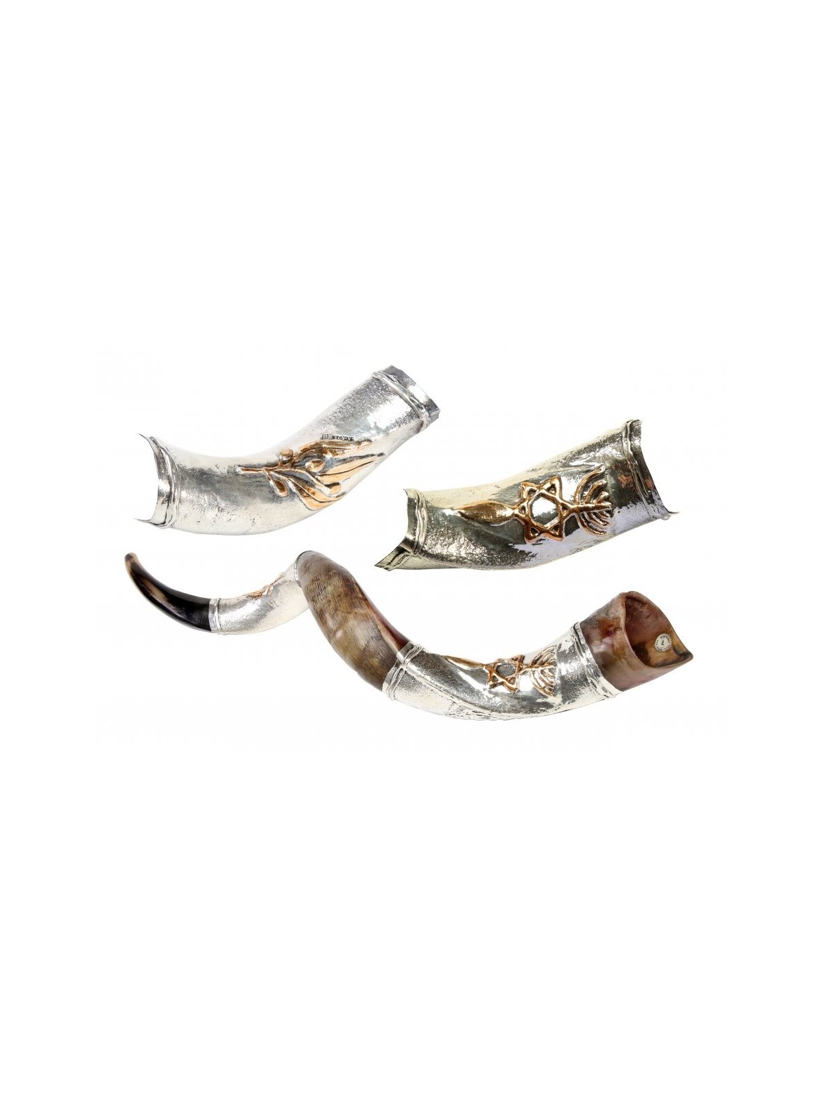 Temple Menorah Étoile de David Argent Yémen... | Shofars en argent sterling