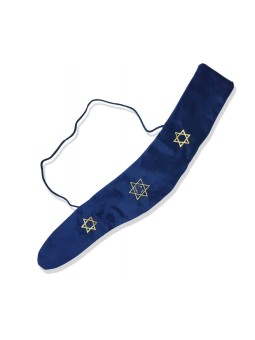 Blue Velvet Yemenite Shofar Bag Star of... | Shofar Bags & accessories