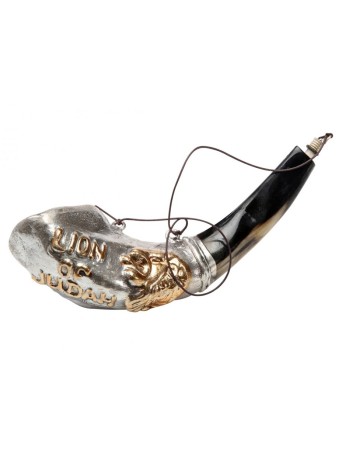 Récipient d'onction en corne de bélier en argent sterling... | Shofars en argent sterling