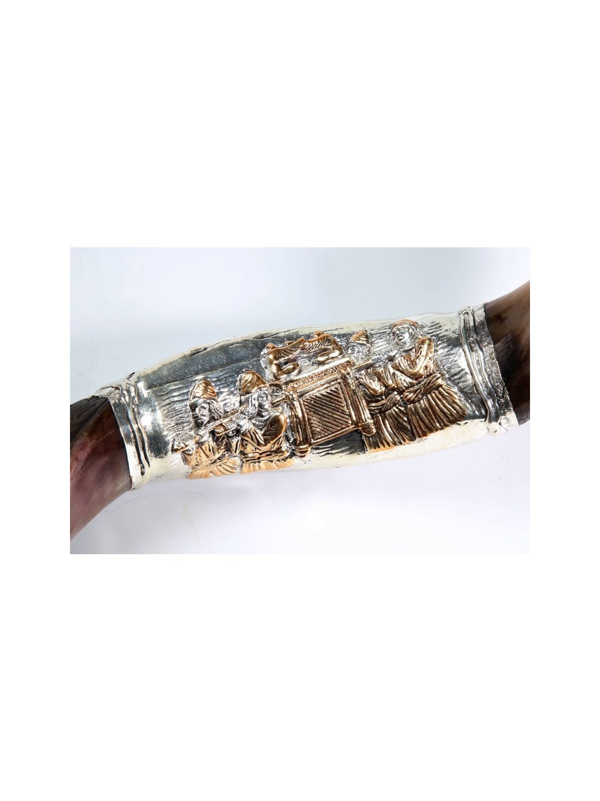 Conception du tabernacle Shofar yéménite en argent | Shofars en argent sterling