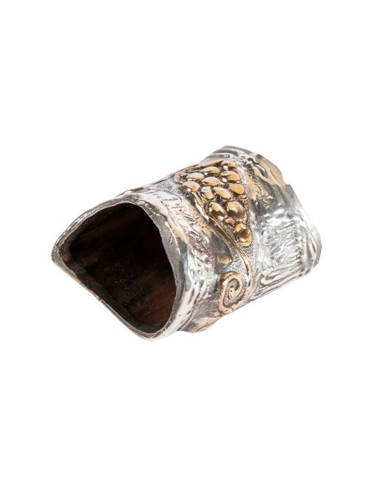Decorative Yemenite Shofar with Sterling ... | Sterling Silver Shofars