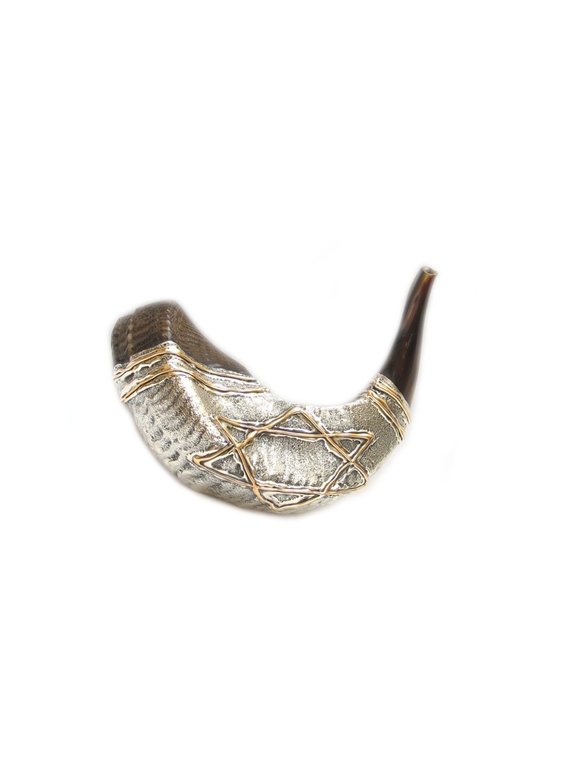 Shofar plaqué argent et or | Shofars en argent sterling
