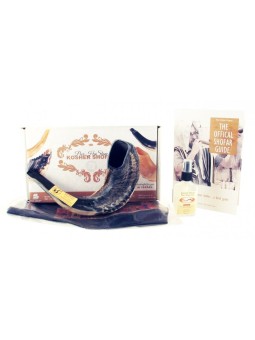 Shofar en corne de bélier noir naturel avec sac et clé... | Shofars en corne de bélier