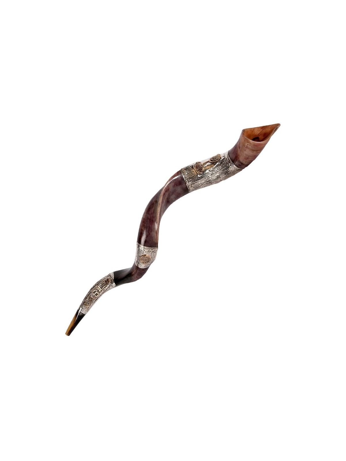 Motif de Jérusalem en argent sterling yéménite... | Shofars en argent sterling
