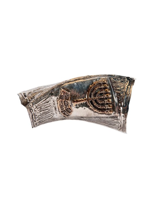Motif de Jérusalem en argent sterling yéménite... | Shofars en argent sterling