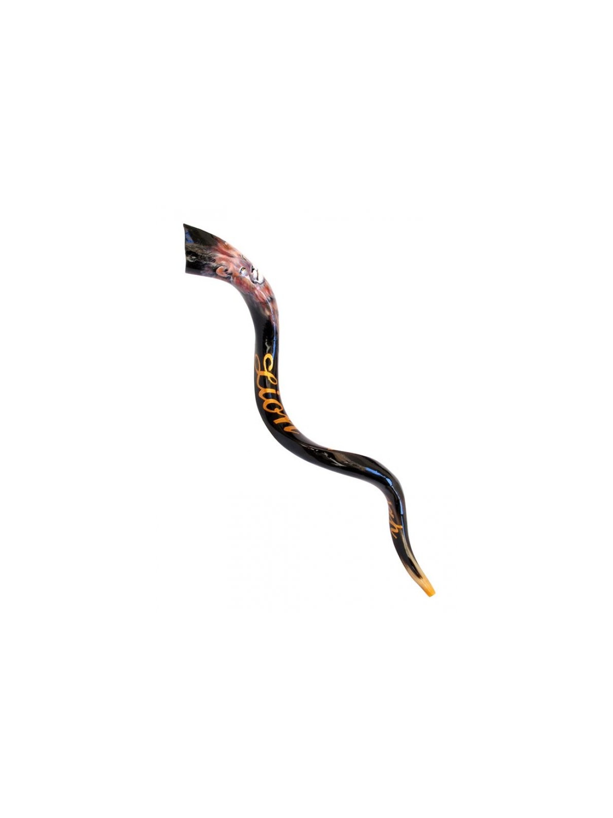 Lion de Shofar yéménite peint à la main de collectionneurs... | Shofars décorés