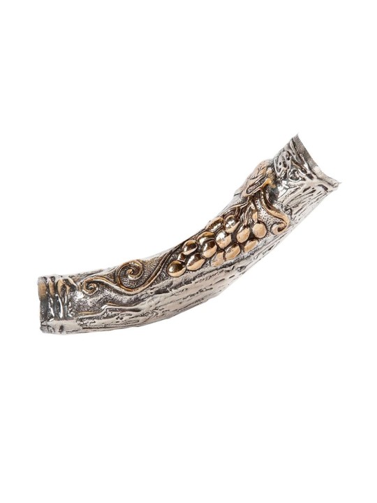 Shofar yéménite décoratif avec argent sterling... | Shofars en argent sterling