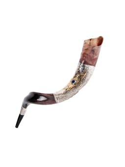 Étoile de David en pierre bleue en argent sterling... | Shofars en argent sterling