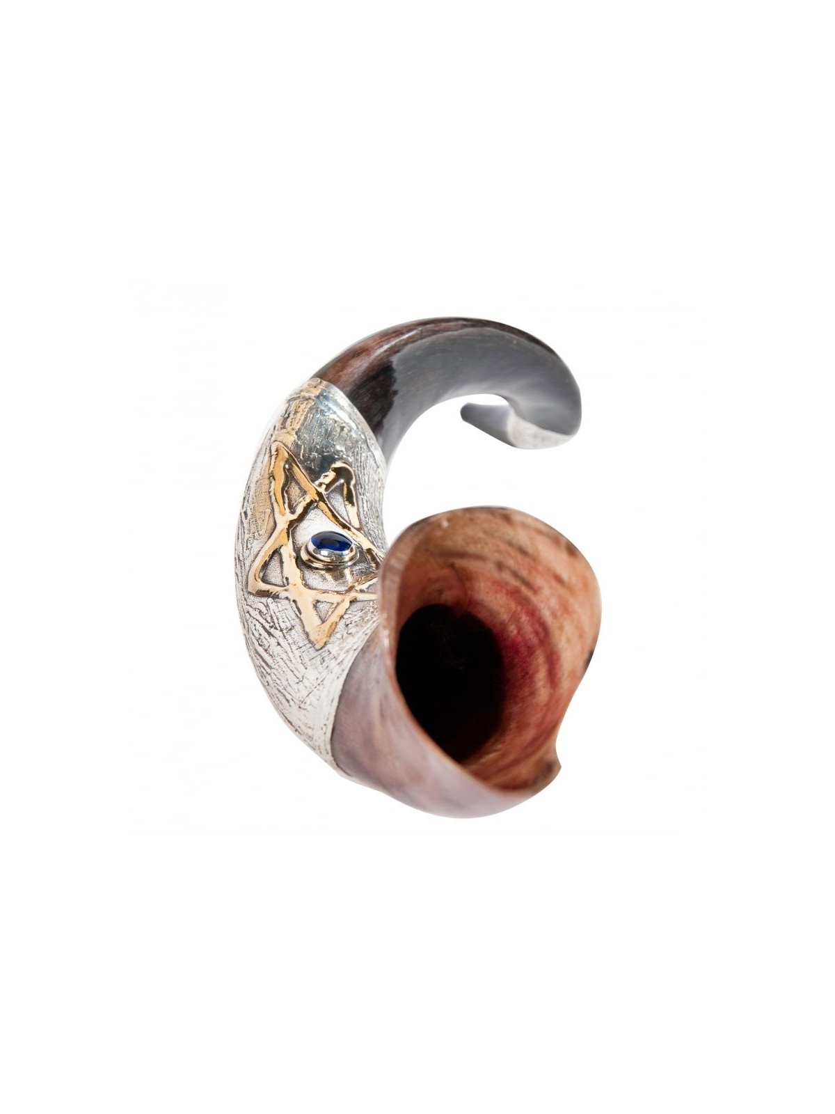 Étoile de David en pierre bleue en argent sterling... | Shofars en argent sterling