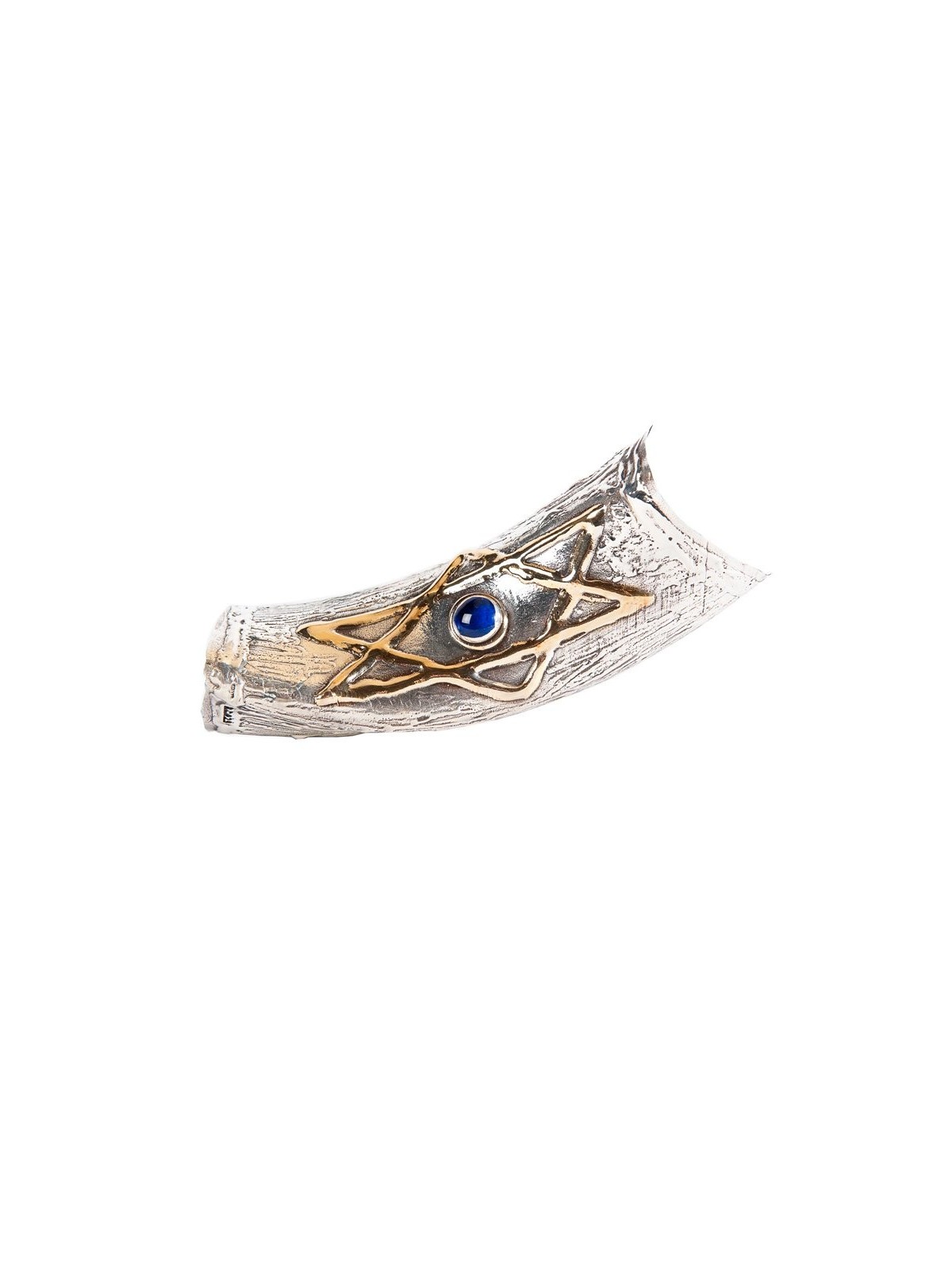 Étoile de David en pierre bleue en argent sterling... | Shofars en argent sterling