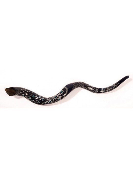 Collectionneurs peints à la main yéménites Shofar Beadwor... | Shofars décorés