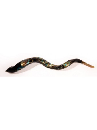 Paon Shofar yéménite peint à la main | Shofars décorés
